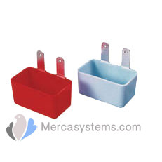 Individual Plastic feeder - waterer, with hook, for carrier basket