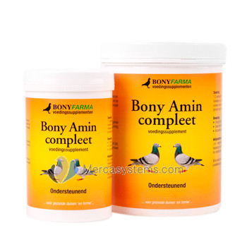 Pigeons Produts and Supplies: Bony Amin Compleet 250gr, (vitamins + amino acids + trace elements). Pigeons