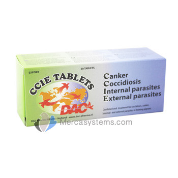 DAC CCIE 50 Tabs, (combined treatment for coccidiosis, canker, internal-external parasites in pigeons)