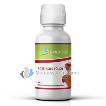 Avianvet AD3E + Ácido Fólico 100ml (Promotes reproduction and improves fertility in males and females)