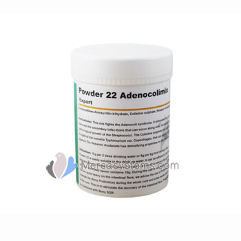Pigeons Produts and Supplies: Powder 22 (AdenoColi-Mix) 100gr, (Magistral Formula to treat Adenocoli syndrome)