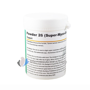 Pigeons Produts and Supplies: Powder 26 (Super-Myco-Ornimix) 100gr, (highly effective treatment against upper respiratory infections)