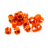 Pigeons supplies & accessories: 50 NUMBERED Plastic pigeon rings (8x5mm) (clip on type). 