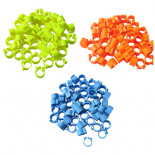 Pigeons supplies & accessories: Plastic pigeon rings (clip on type) 8x5 mm. Bag of 50 rings